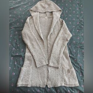 Womens En Creme Cream Hooded Cardigan Size Large